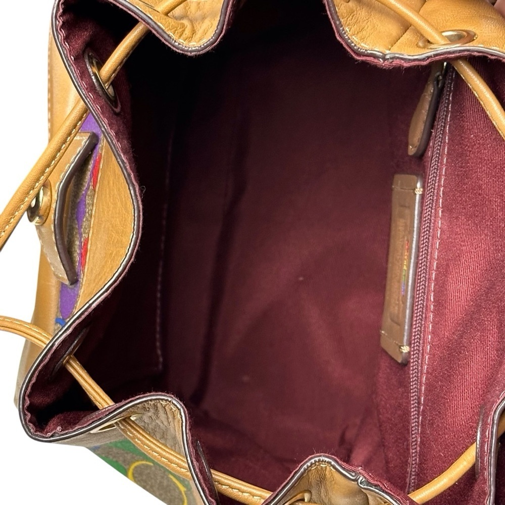 Coach Light Saddle Rainbow Signature Canvas Pennie Backpack 22 Inch - Picture 11 of 15